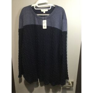 NWT Weekend by Suzanne Betro blue two tone sweater size 4X